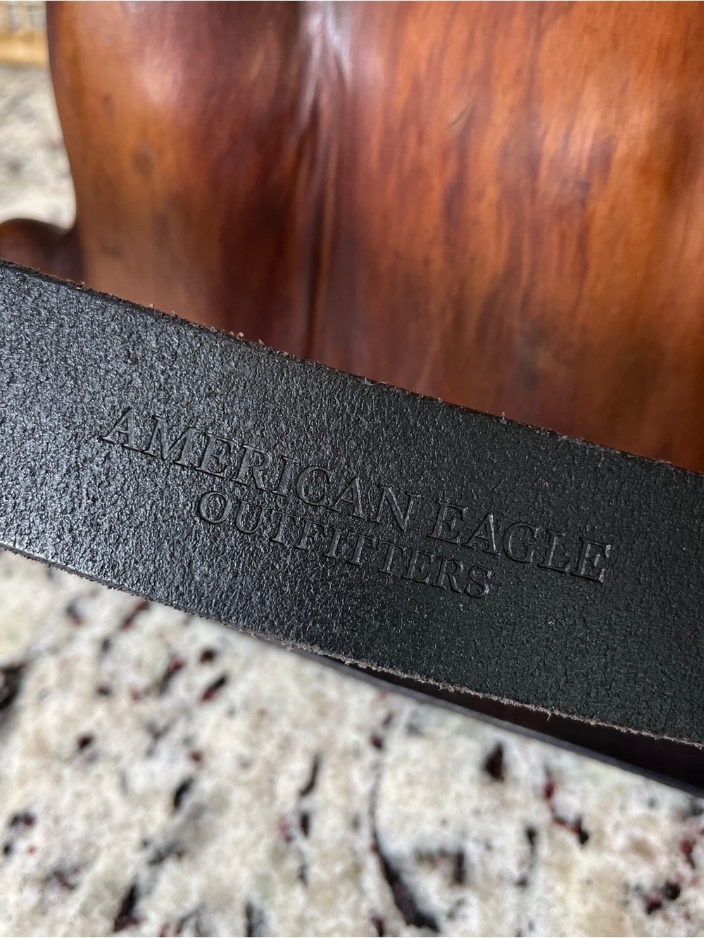 Vintage American Eagle Men's Dark Brown Leather Belt with Metal Buckle - Picture 6 of 8